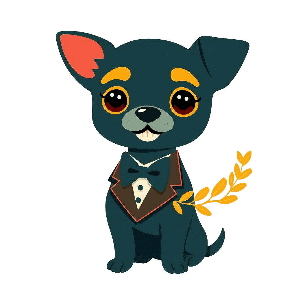 Don Chuy in a tuxedo and laurel wreath holding a gold trophy