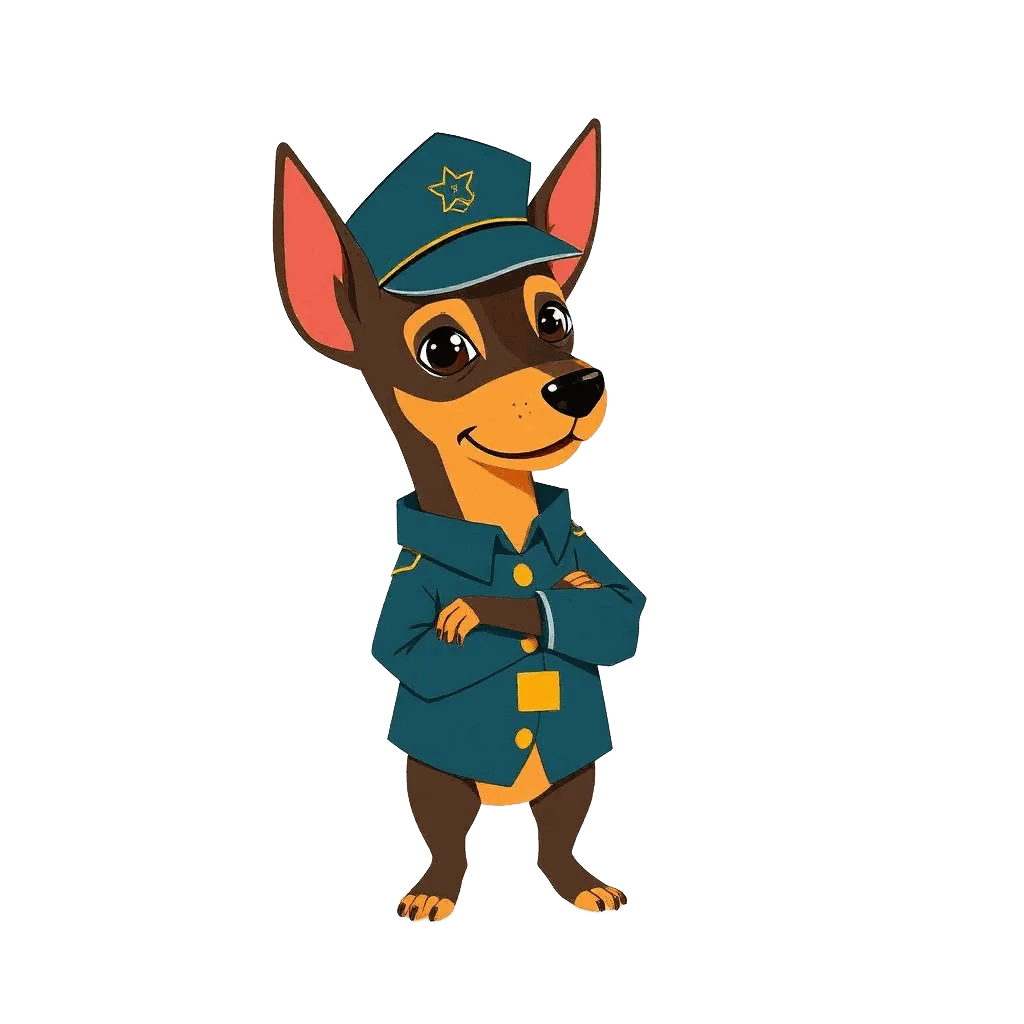 Don Rowdy, the Miniature Pinscher who guards screenwriter material