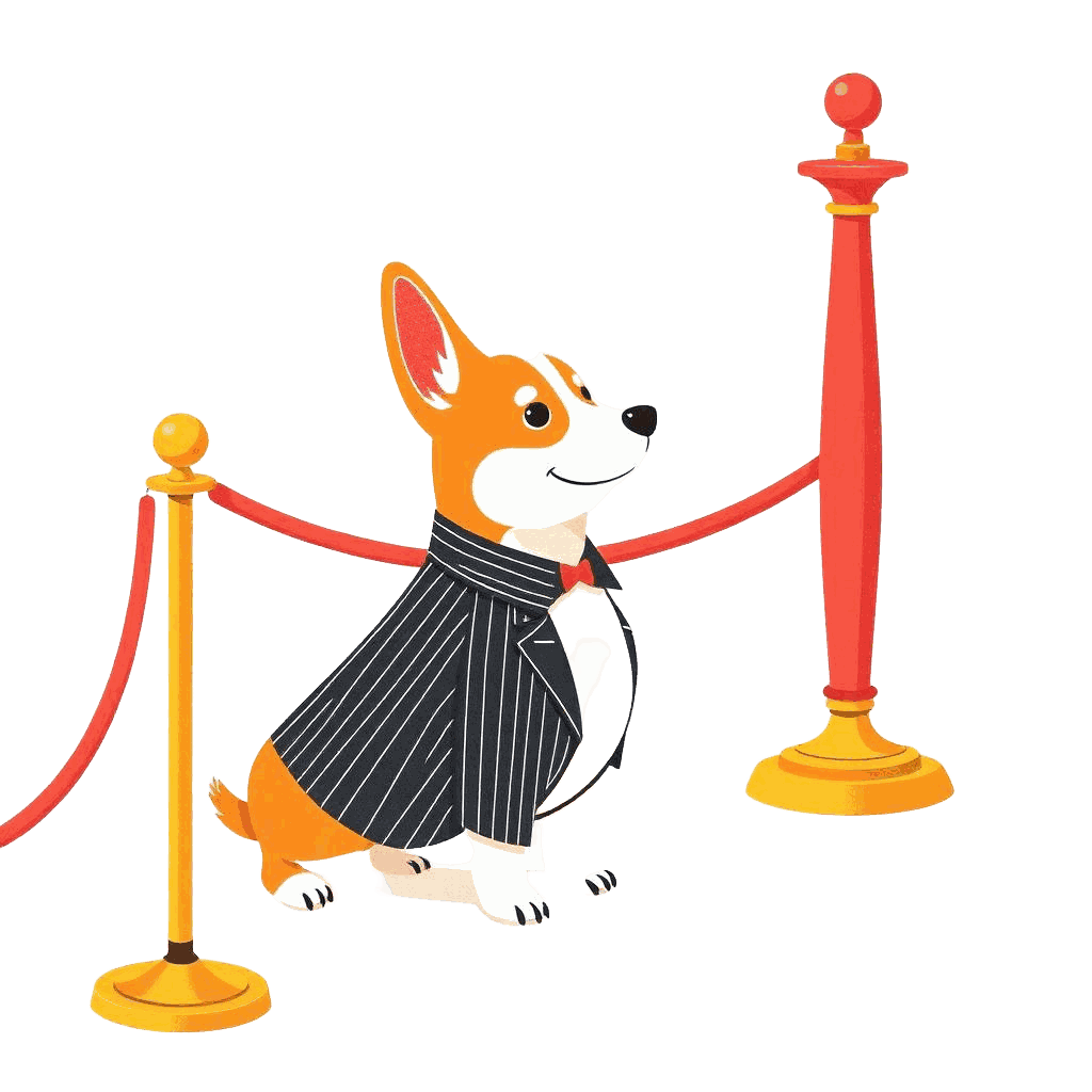 Don Bandito checking credentials at a velvet rope