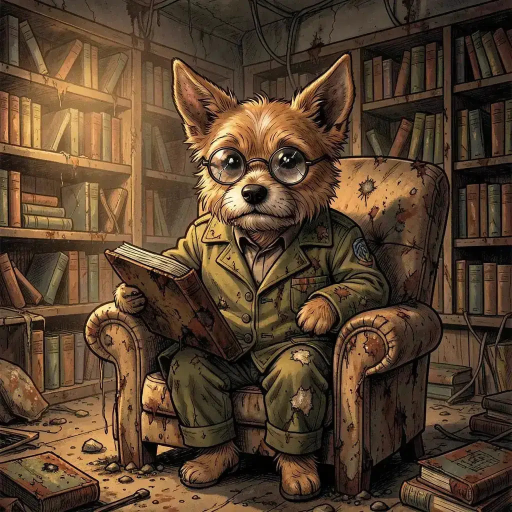 Don Paco reading a craft book in an armchair